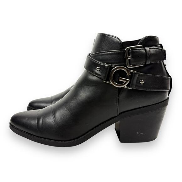 GUESS GBG black vegan leather cowgirl ankle boots - Picture 13 of 13